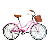 Bicicleta De Paseo Femenina Black Panther Vintage Cruiser  2020 R26 Único 1v Freno Contrapedal Color Rosa Con Pie De Apoyo