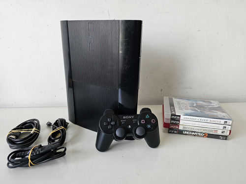Playstation 3 Super Slim 250gb + Juegos, Cables Y 1 Control