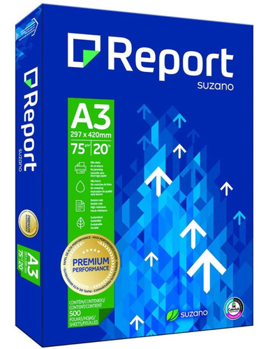 Papel Sulfite Report A3 75gr 420x210 Pacote C/500 Fls
