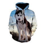 Divertido Y Lindo Siberiano Husky Perro 3d Impreso Sudadera