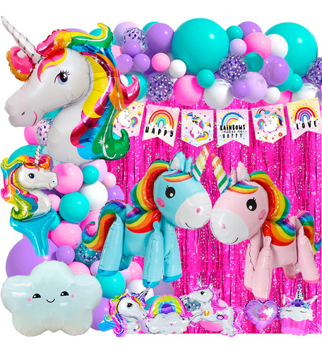 50 Art Unicornio 4d Caminante Candybar Cumple Globo Arcoiris