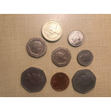 10 Moedas Antigas Reino Unido Inglaterra Penny Pence Pound