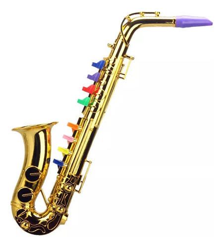 Saxofón Musical Infantil Plateado Para Instrumento Enseñanza