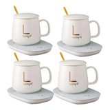 Pack X4 Tazas De Cafe Tazon Mug Ceramica Calentador Taza 