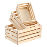 Youeon Juego De 3 Cajas De Madera Rstica Con Asas, Cajas De