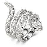 Joyería Del Anillo De La Serpiente De Plata Original Chapado