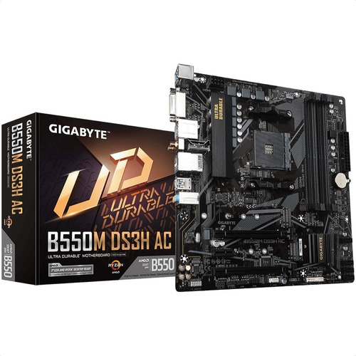 Tarjeta Madre Gigabyte B550m Ds3h Ac 4xddr4 2xpcie Usb3 Am4