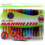 Crayon Girable Barrilito Escolar 16 Colores Con Estuche