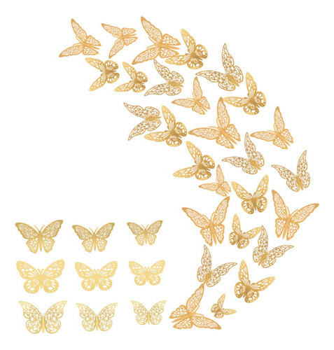 Adhesivo De Pared Con Forma De Mariposas, Brillante, Papel P