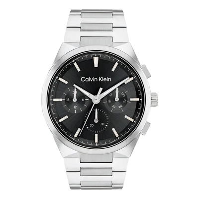 Reloj Hombre Calvin Klein 25200459 Distinguish Correa Plateado Bisel Plateado Fondo Negro | Meses sin interés