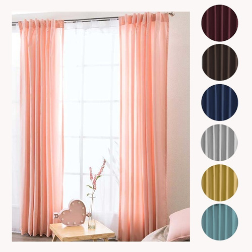 Cortinas Largas Viasoft Vianney Colores A Elegir