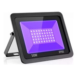 Reflector De Luz Negra Ultravioleta 50w Con Enchufe Cambiar