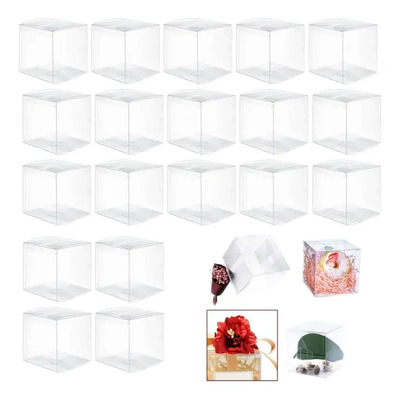 50pz Cajas Transparente Tipo Cubo 10x10 Con Cierre Pestaña