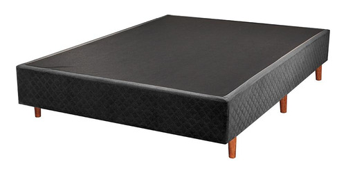 Base Cama Box Casal 138x24 Suede Cristalflex Cor Preto