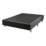 Base Cama Box Casal 138x24 Suede Cristalflex Cor Preto