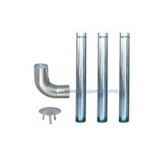 Kit Chaminé Fogão Lenha 3m Cano 1 Curva E Chapéu Inox