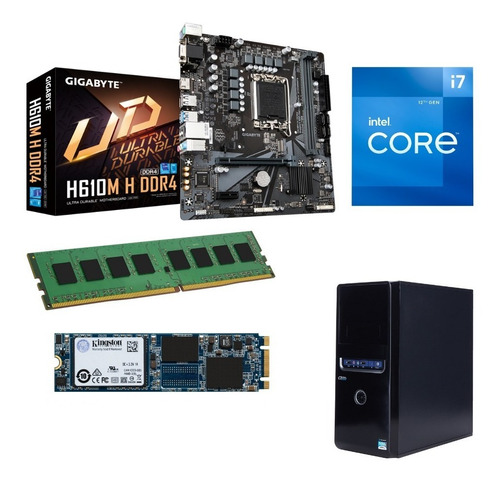 Kit Actualización Intel Core I7 12700 H610 4gb 500gb Gab Kt