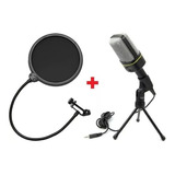 Microfone Condensador Sf-920 + Pop Filter Cabo Tripe Studio