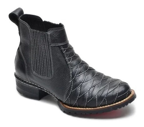 Botas Couro Masculina Country Escamada Costurada Mão Texana