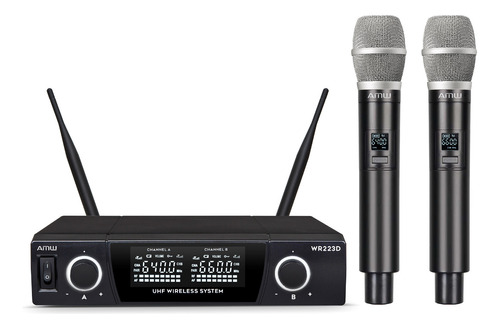 Microfone Sem Fio Duplo Uhf Amw Au120 Pro Digital + Maleta !