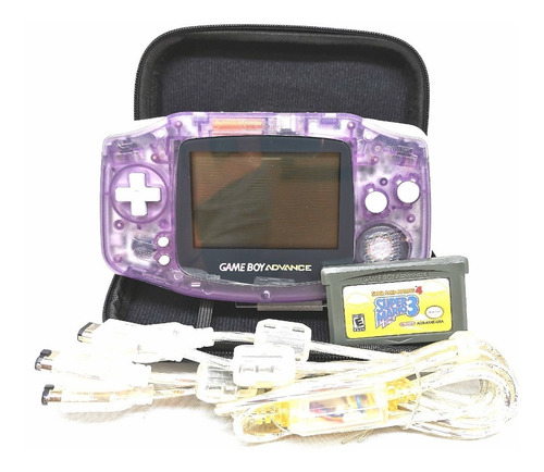 Game Boy Advance Gba Original + Juego, Cable Link Y Bolso