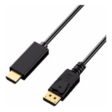 Cabo Adaptador Displayport Para Hdmi Hd Banhado 1,80 Metros