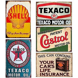 5pcs  Motor Oil Carteles De Chapa Antiguos  Vintage Gar...