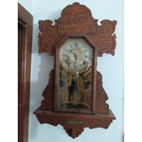 Antiguo Reloj Pared A Péndulo Funcionando Ansonia Clock
