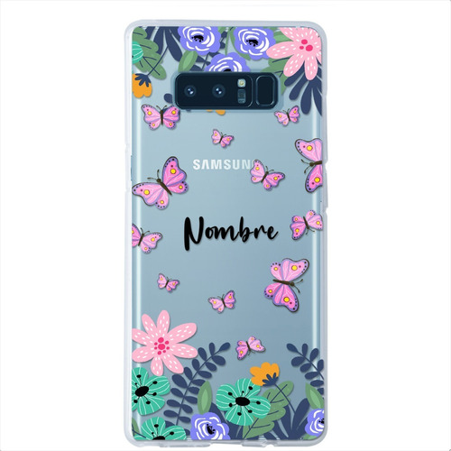 Funda Para Samsung Galaxy Mariposas Personalizada Con Nombre