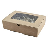 Caja Packaging Kraft Con Ventana 20x14x5,5 Cm. X 50 Uni.  