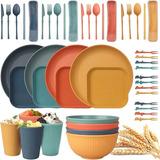 Vajilla Moderna Juego Cocina Paja Trigo Plato Tazas Kit 36pz