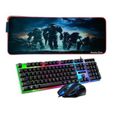 Pad Mouse Rgb 80cm X 30cm + Teclado Y Mouse Gamer 