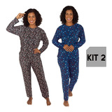 Conjunto Pijama Loungewear Feminino Liganete - Kit 2