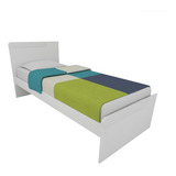 Cama Melamina Color Blanco Dormitorio Colchon 80x190 Mdf