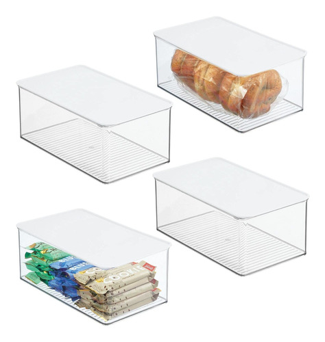 Mdesign Caja De Despensa De Cocina Apilable De Plástico Para