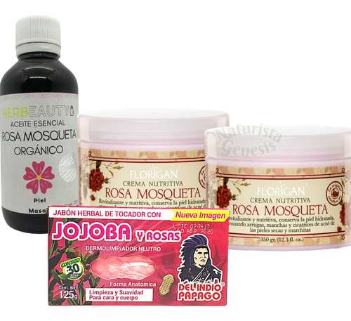 Kit Aceite Rosa Mosqueta + 2 Cremas Rosa M + Jabón De Jojoba