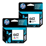 Kit De Cartuchos Hp 662 Advantage Tricolor + Negro Original