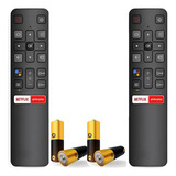 Kit 2 Controle Compatível Tv Tcl Semp Netflix Globoplay