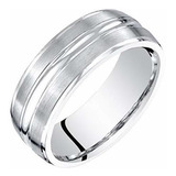 Anillo De Bodas De Oro Blanco De 14 Quilates Para Hombre, 7 