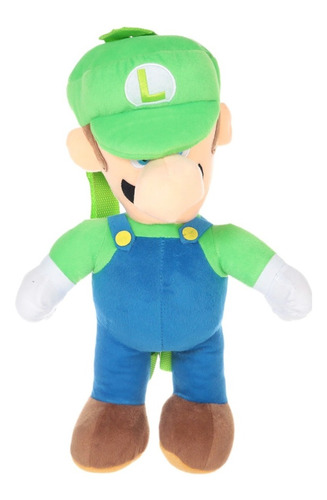 Mochila Luigi Peluche Infantil De Viaje Para Niño Color Verde