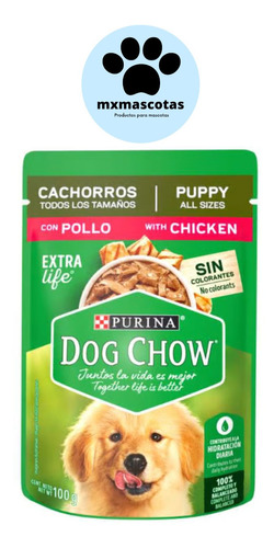 10 Sobres Dog Chow Cachorro Pollo Alimento Húmedo