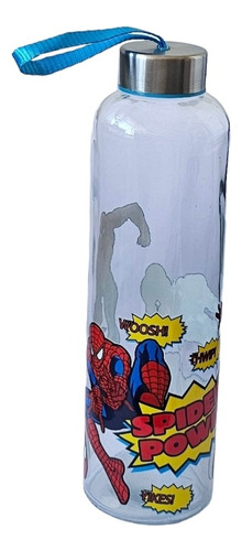 Botella Agua Vidrio 600ml,super Heroes Marvel Y Dc Cómics