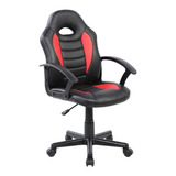 Cadeira Gamer Infantil Giratória 360° Em Couro Pu  - Dpx Cor Preto/vermelho Material Do Estofamento Poliuretano