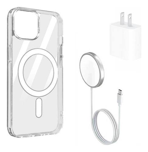 Kit Funda Para Magsafe Para iPhone + Cargador  + Cubo 20w