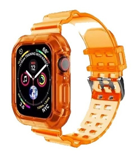Correa Funda Naranja Compatible Apple Watch 38-40mm Y 42-44m