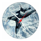 Relógio De Parede Avião Militar Caça Aeronave 40 Cm Rt006