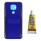 Tampa Traseira Para Moto G9 Play Botões Azul + Cola 3 Ml