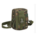 Pouch Estuche Molle Edc Cinturón Riñonera Porta Celular Color Cudrille Verde