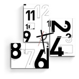 Reloj De Pared Cuadro Triptico Decoración Moderno Abstracto