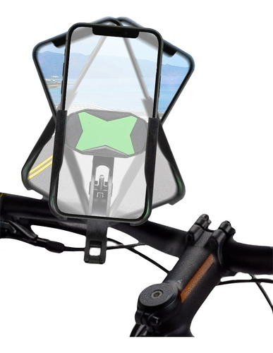 Soporte Teléfono Bicicleta Moto Manillar Ajustable Gris